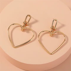 18K Gold-Plated Open Heart Drop Earrings