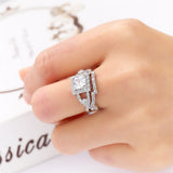 Crystal & Cubic Zirconia Openwork Princess-Cut Ring