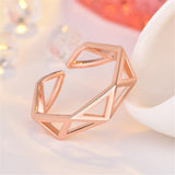 18k Rose Gold-Plated Hollow Triangle Band - streetregion