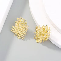 18k Gold-Plated Weave Stud Earrings