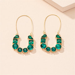 Green Crystal & 18K Gold-Plated Drop Earrings