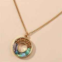 Abalone & 18K Gold-Plated 'K' Layered Pendant Necklace