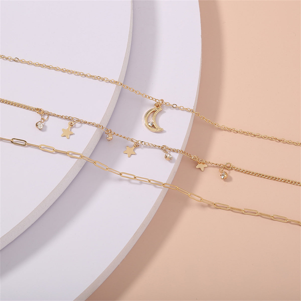 Cubic Zirconia and 18K Gold-Plated Celestial Bracelet Set, jewelry gift sets for women, lifestyle look