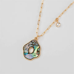 Abalone Shell & Pearl 18K Gold-Plated Cutout Pendant Necklace