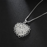 Silver-Plated Filigree Heart Pendant Necklace