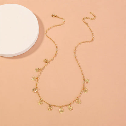 18K Gold-Plated Open Flower Station Necklace