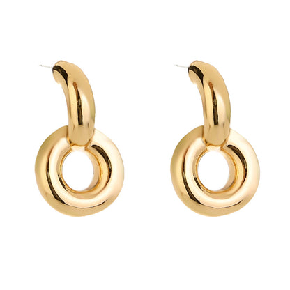 18K Gold-Plated Doughnut Drop Earrings