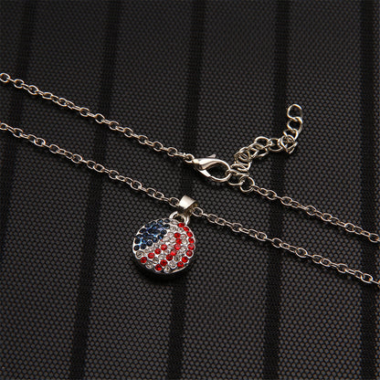 Cubic Zirconia and Silver-Plated Round Pendant Necklace, silver pendant necklace for women, side view