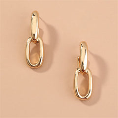 18K Gold-Plated Interlocked Cable Chain Drop Earrings
