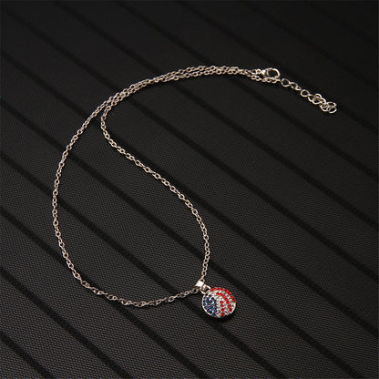 Cubic Zirconia and Silver-Plated Round Pendant Necklace, silver pendant necklace for women, detail close-up