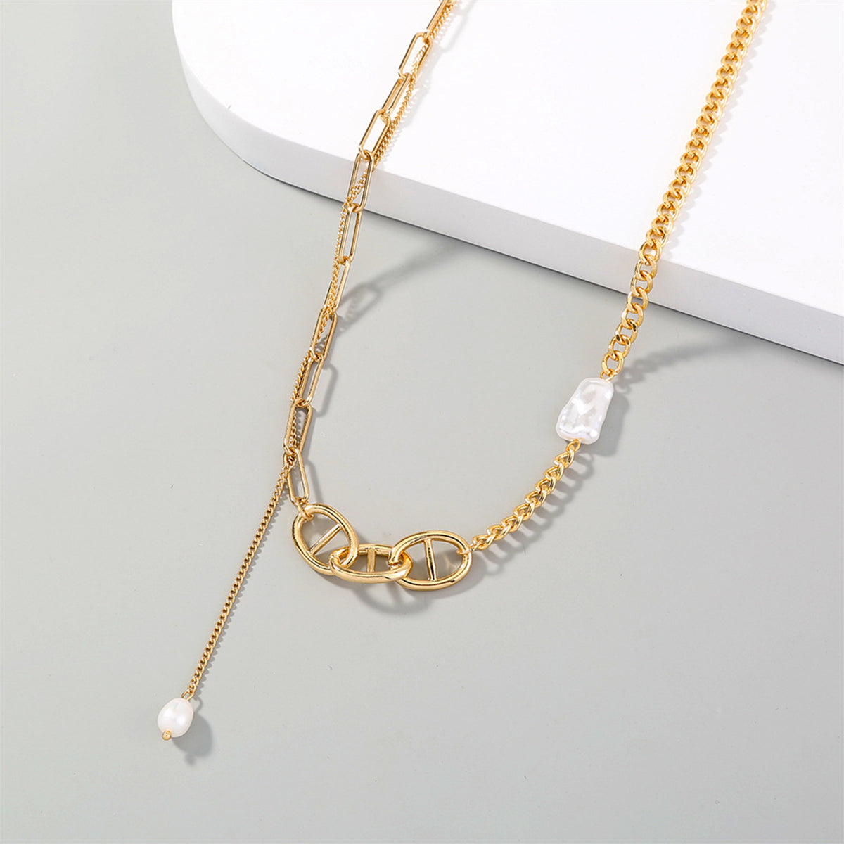 Pearl & 18K Gold-Plated Layered Pendant Necklace