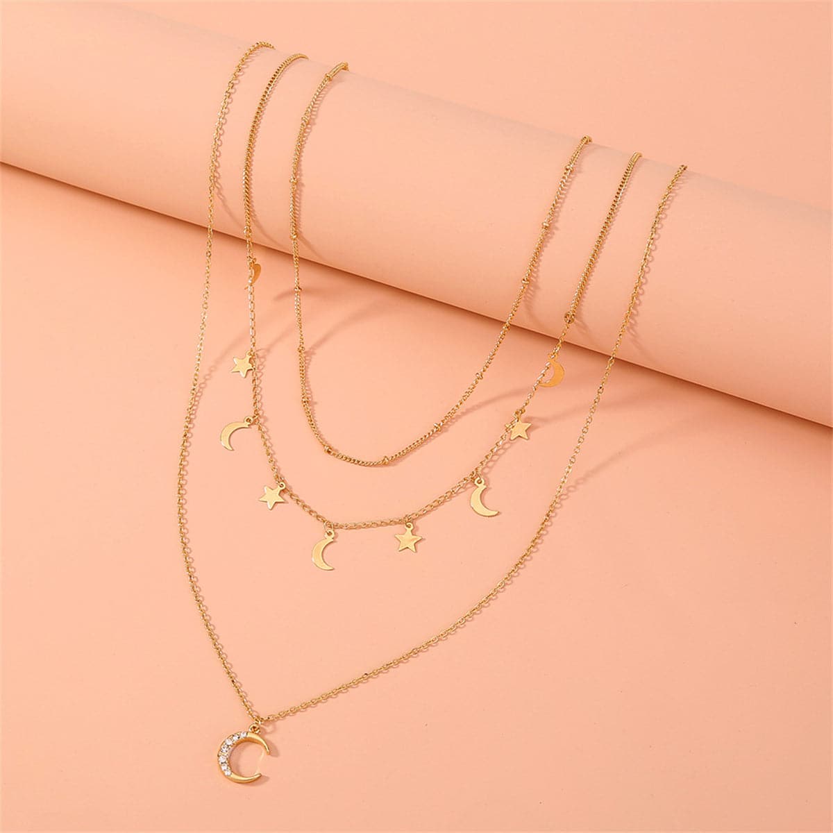 Cubic Zirconia & 18K Gold-Plated Celestial Necklace Set