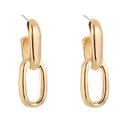 18K Gold-Plated Interlocked Cable Chain Drop Earrings