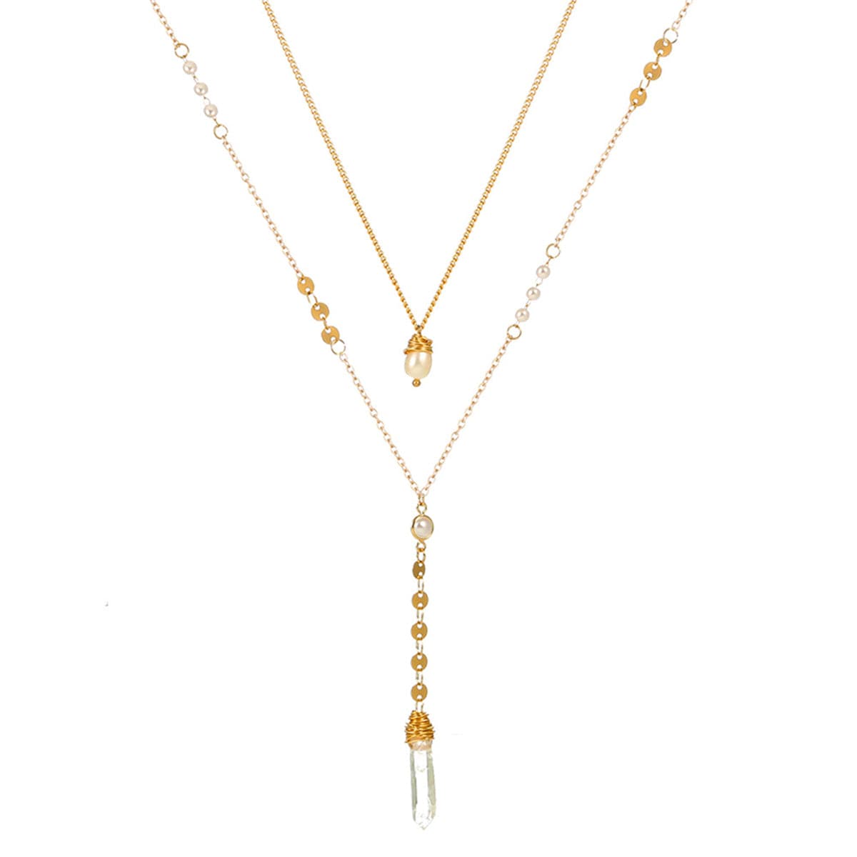 Pearl & 18K Gold-Plated Crystal-Accent Layer Lariat Necklace