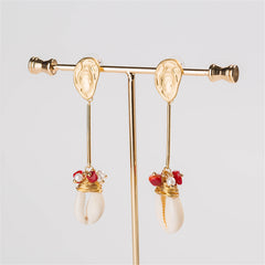 Shell & Resin 18K Gold-Plated Wrapped Drop Earrings