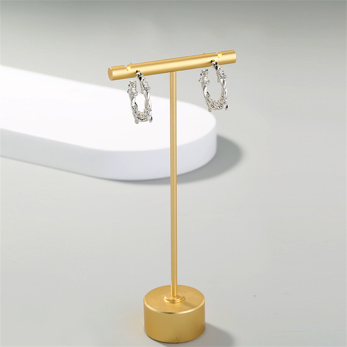 Silver-Plated Twine Hoop Earrings