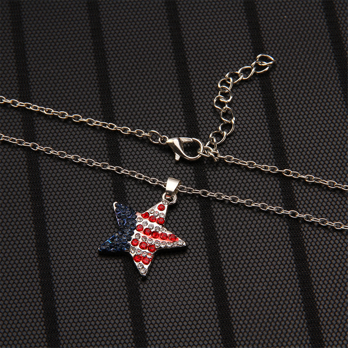 Cubic Zirconia and Silver-Plated Star Pendant Necklace, silver pendant necklace for women, vintage-inspired design, side view