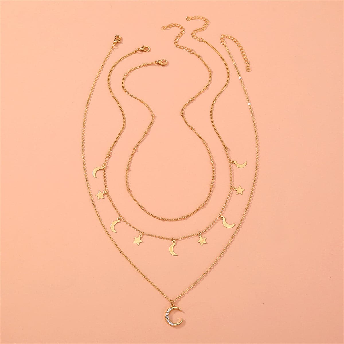 Cubic Zirconia & 18K Gold-Plated Celestial Necklace Set