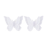 White Embroidered Butterfly Stud Earrings