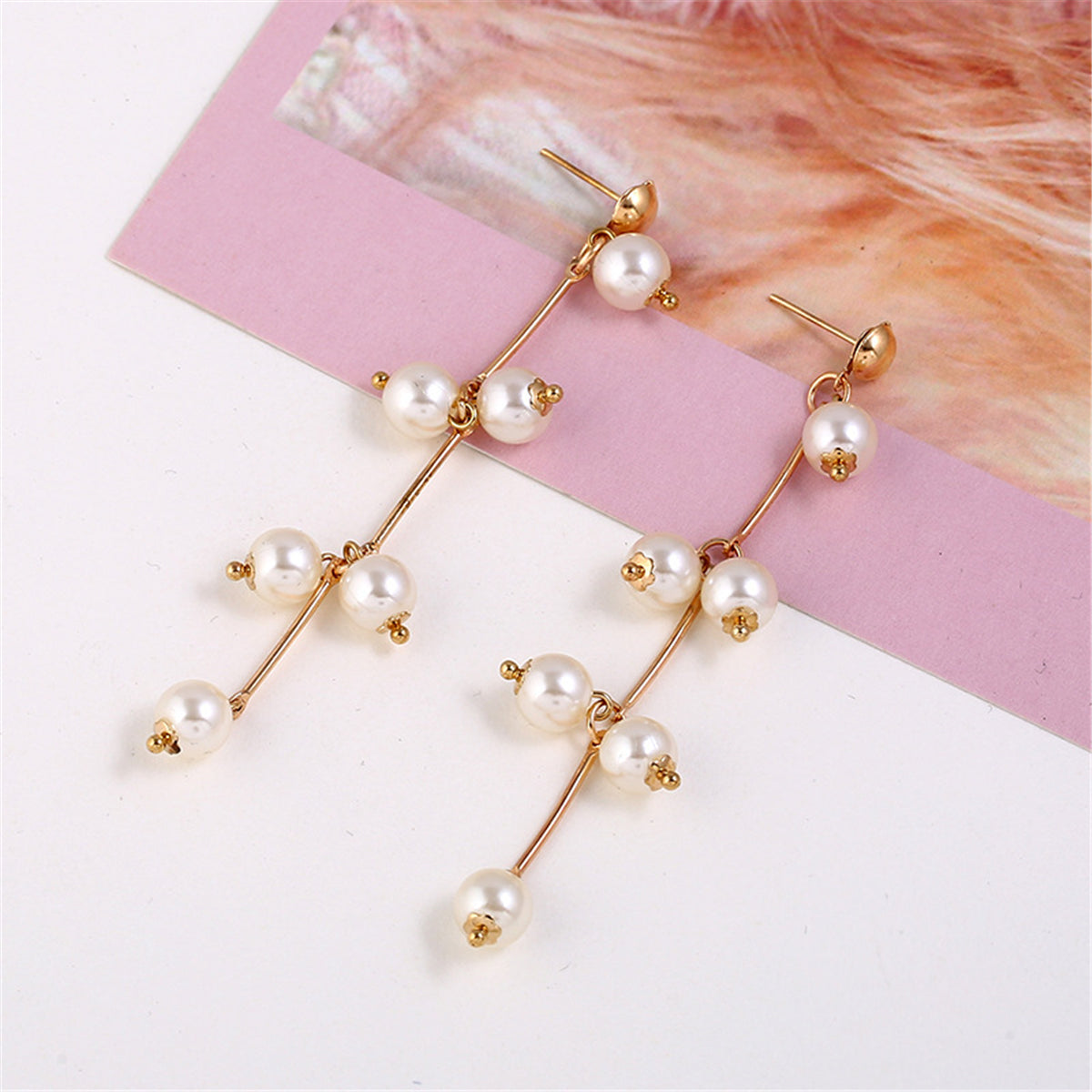 Pearl & 18K Gold-Plated Cherry Drop Earrings