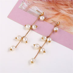 Pearl & 18K Gold-Plated Cherry Drop Earrings