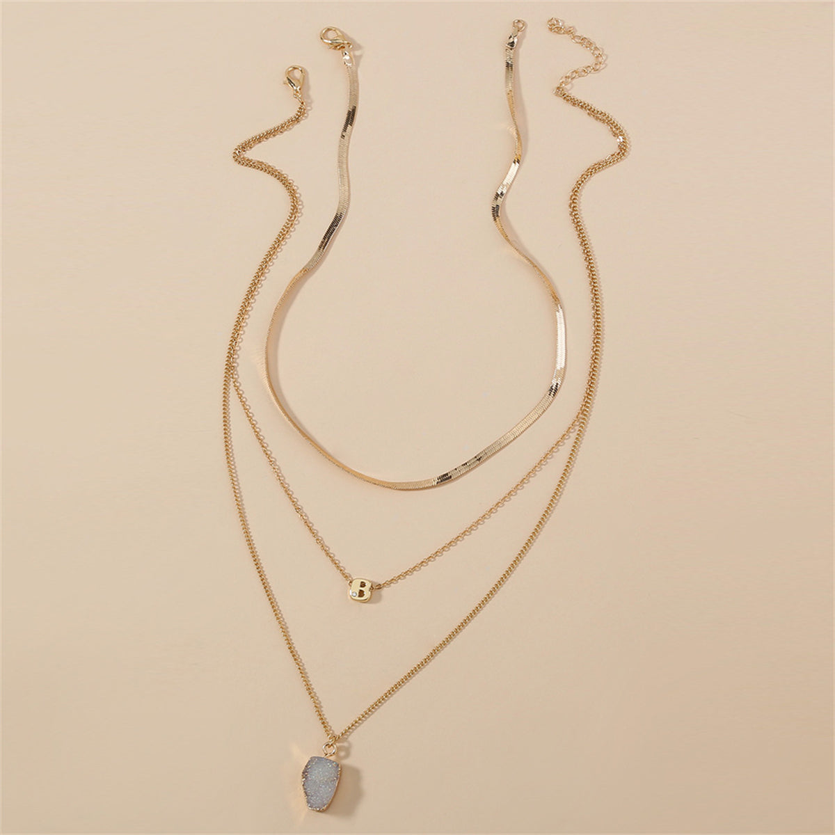 Crystal & Cubic Zirconia Layered Pendant Necklace Set
