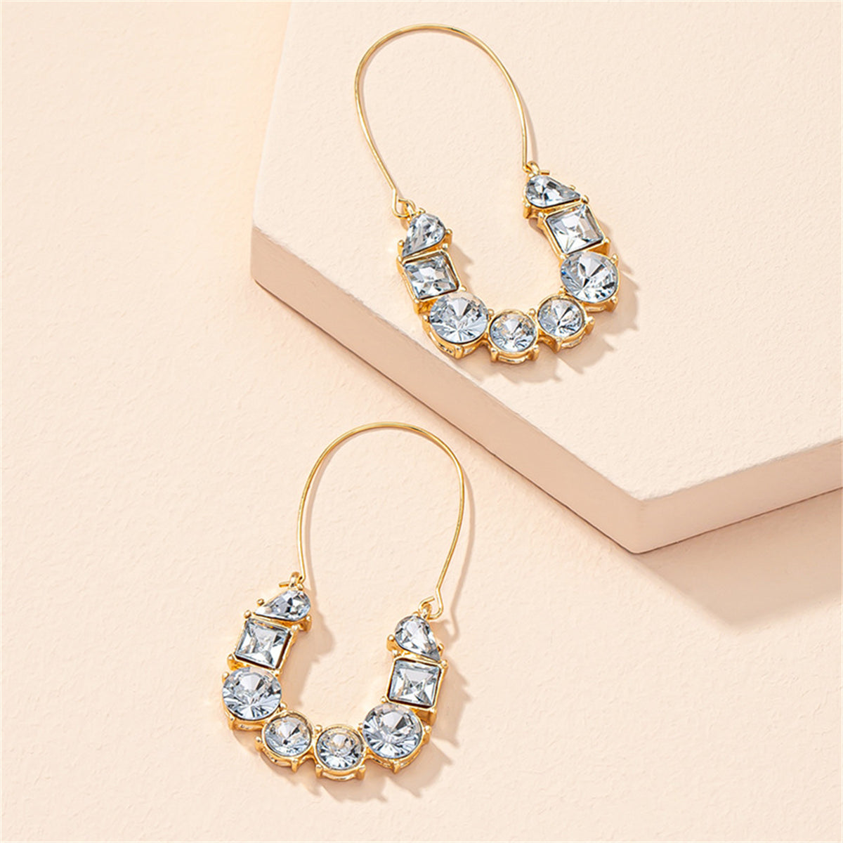 Crystal & 18K Gold-Plated Huggie Earrings