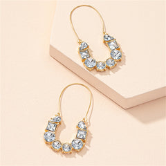 Crystal & 18K Gold-Plated Huggie Earrings