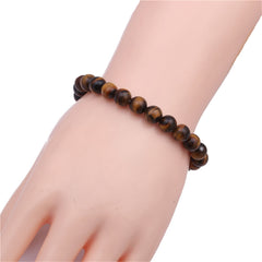 Yellow Tiger's Eye Beaded Stretch Bracelet