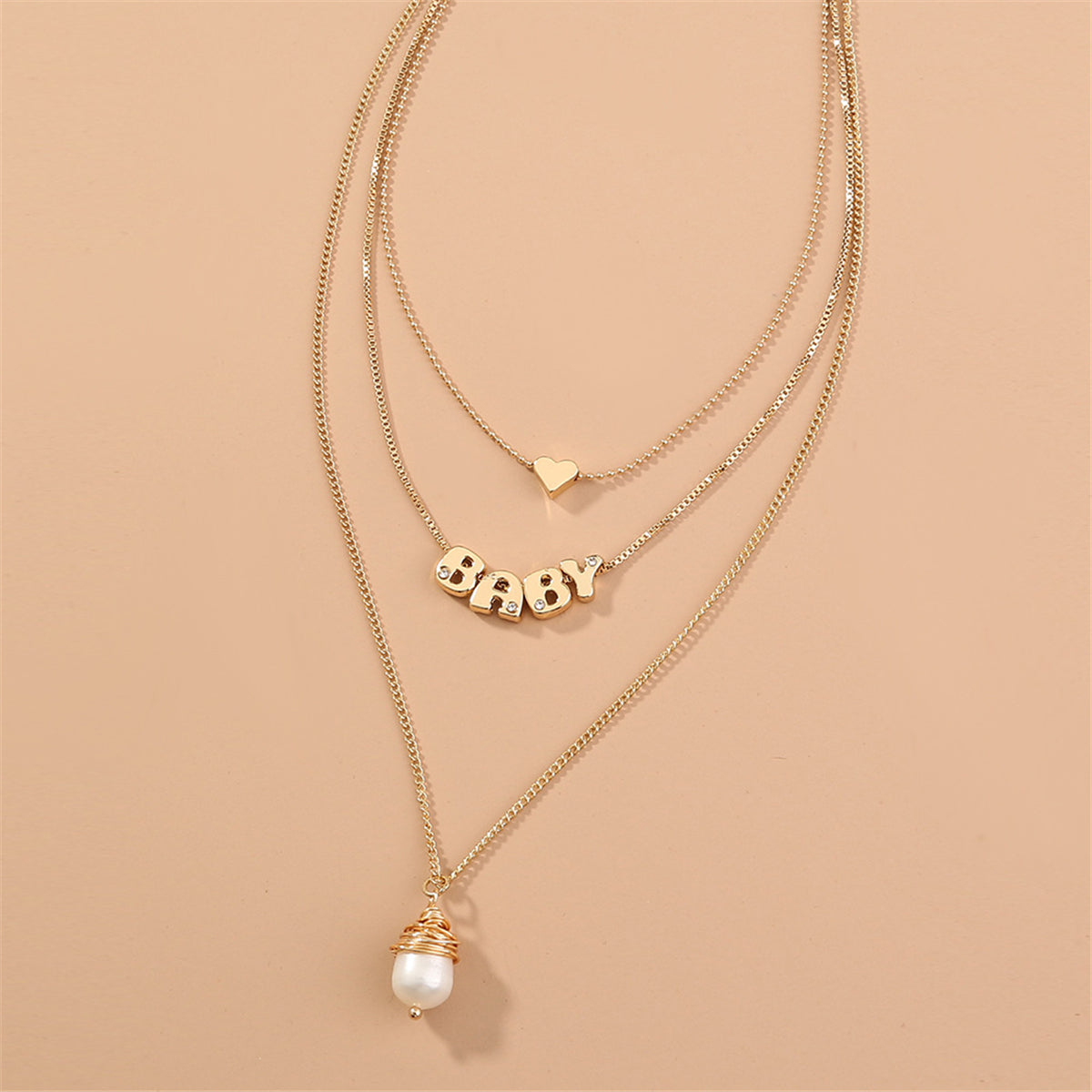 Pearl & Cubic Zirconia 'Baby' Layered Pendant Necklace