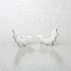 Silver-Plated Bat Stud Earrings