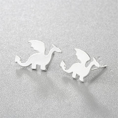 Silver-Plated Dragon Stud Earrings