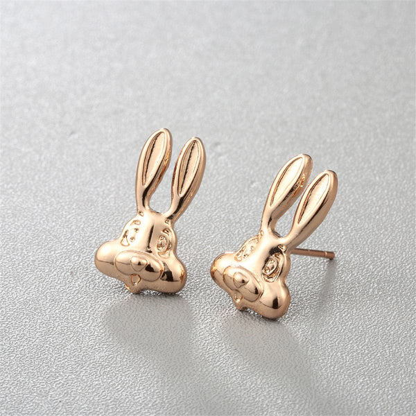 Goldtone Rabbit Stud Earrings