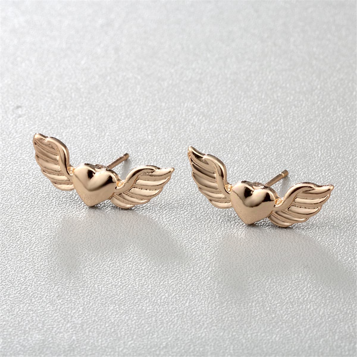 18K Gold-Plated Flying Heart Stud Earrings