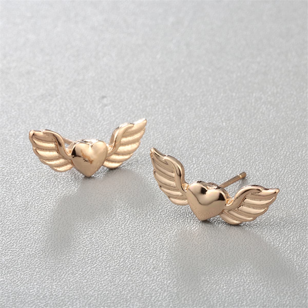 18K Gold-Plated Flying Heart Stud Earrings