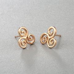 18K Gold-Plated Open Swirls Stud Earrings
