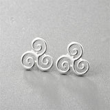 Silver-Plated Open Swirls Stud Earrings