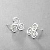 Silver-Plated Open Swirls Stud Earrings