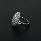 cubic zirconia & Silver-Plated Oval Sunflower Band Ring - streetregion
