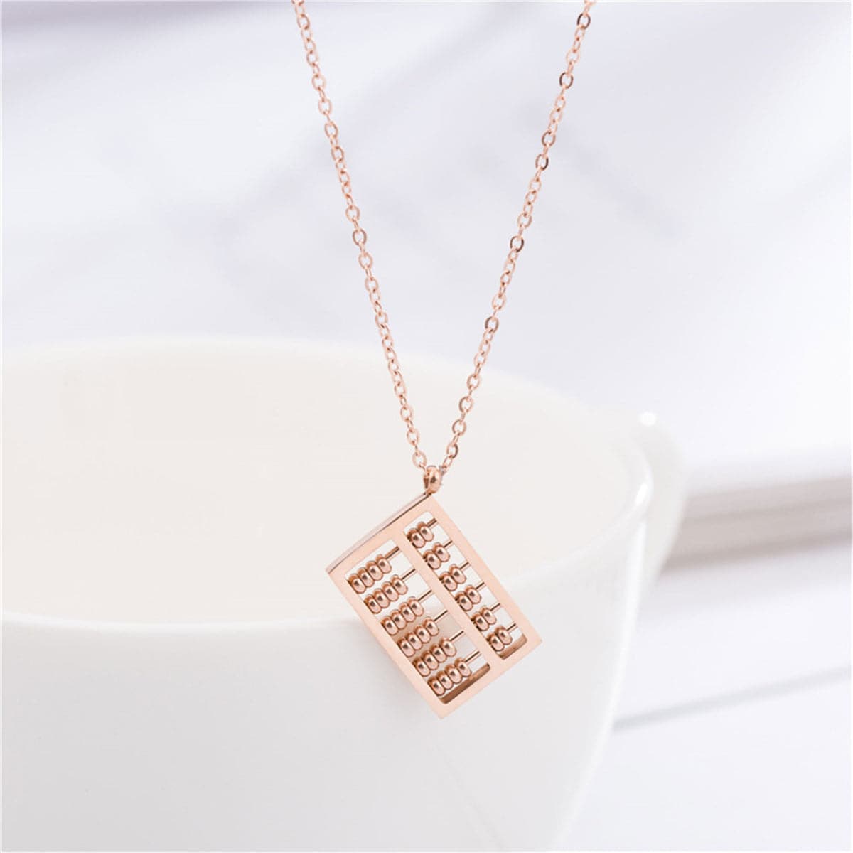18K Rose Gold-Plated Abacus Pendant Necklace