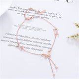 Cubic Zirconia & 18k Rose Gold-Plated Butterfly Charm Anklet