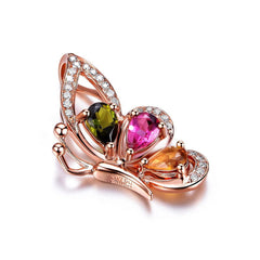 Crystal & cubic zirconia Butterfly Pendant Necklace - streetregion