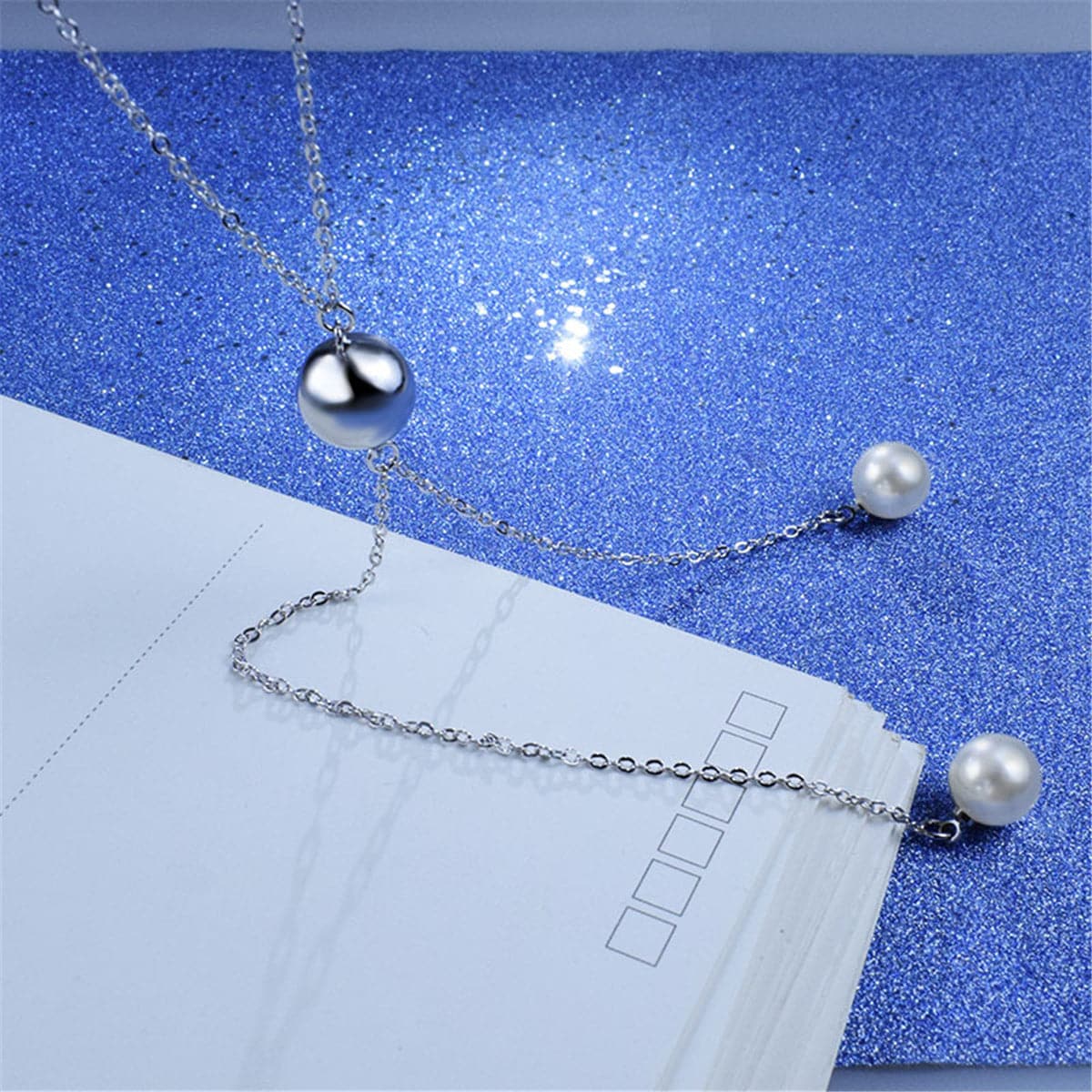 Double Pearl & Silver-Plated Pendant Necklace