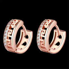 Cubic Zirconia & 18k Rose Gold-Plated Huggie Earrings - streetregion