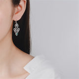 Enamel & Silver-Plated Filigree Drop Earrings