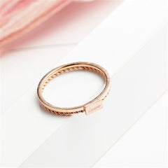 18K Rose Gold-Plated 'Love' Rope-Band Ring