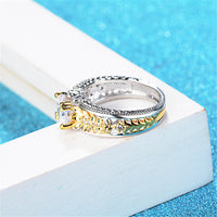 Cubic Zirconia & Two-Tone Cocktail Ring