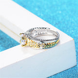 Cubic Zirconia & Two-Tone Cocktail Ring