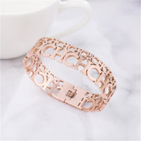 18k Rose Gold-Plated 'CH' Bangle - streetregion