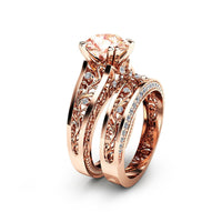 Champagne Crystal & cubic zirconia Ring Set - streetregion